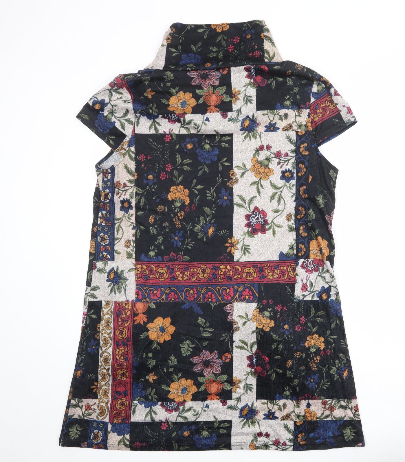 Izabel London Womens Multicoloured Floral Polyester A-Line Size 18 Roll Neck Pullover