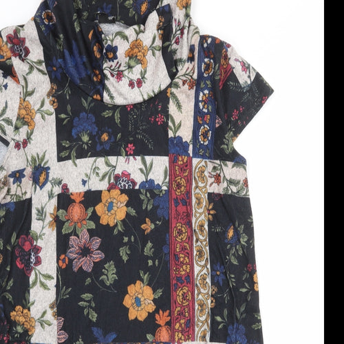 Izabel London Womens Multicoloured Floral Polyester A-Line Size 18 Roll Neck Pullover