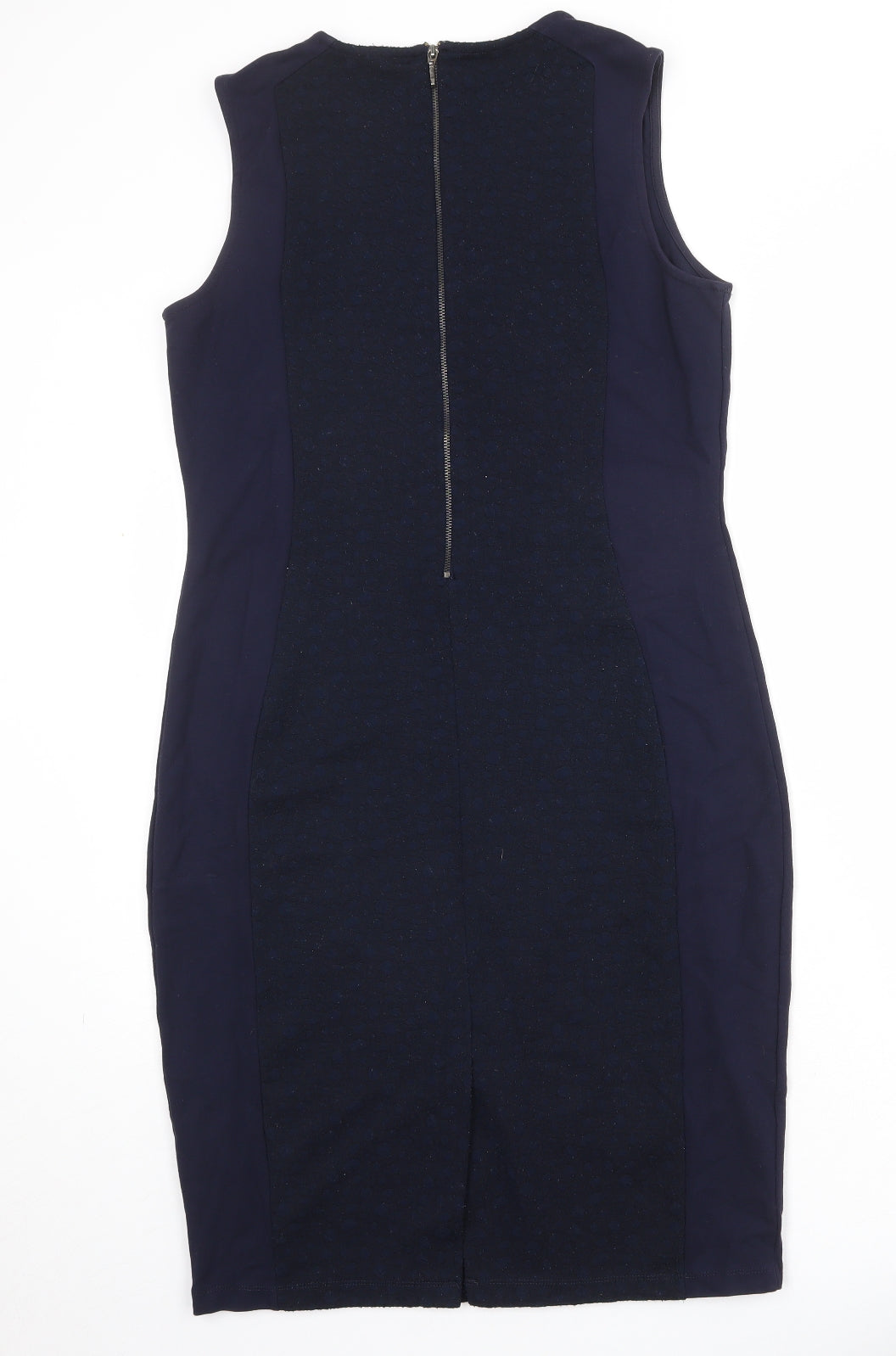 NEXT Womens Black Colourblock Polyester Shift Size 16 Round Neck Zip