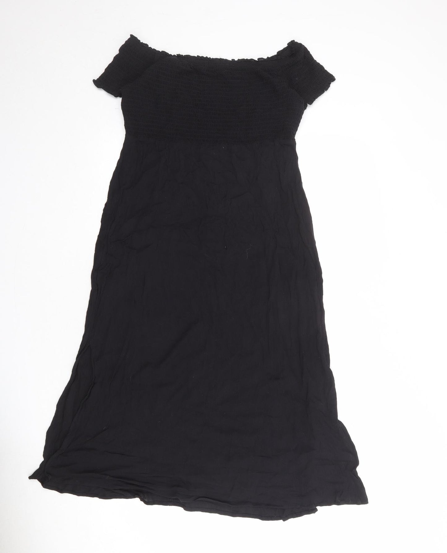 Roman Womens Black Viscose Trapeze & Swing Size M Off the Shoulder Pullover