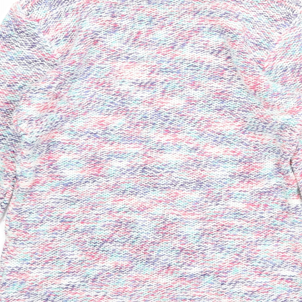 Marks and Spencer Womens Multicoloured Boat Neck Acrylic Pullover Jumper Size 8