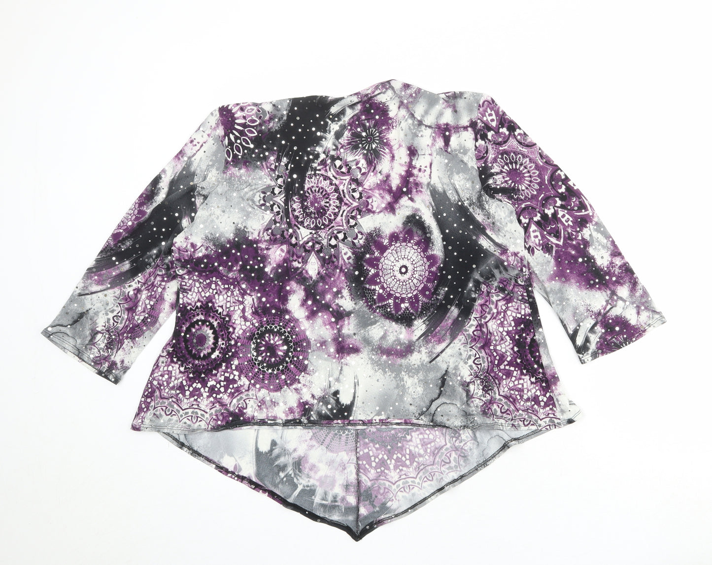 Classic Womens Multicoloured Geometric Polyester Basic Blouse Size XL V-Neck