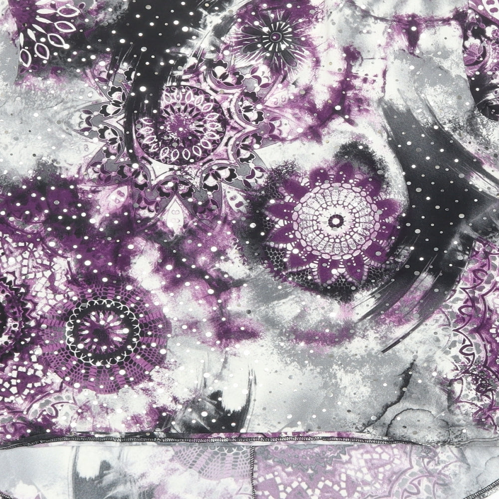 Classic Womens Multicoloured Geometric Polyester Basic Blouse Size XL V-Neck