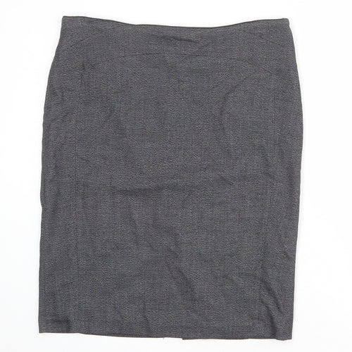 NEXT Womens Grey Polyester Straight & Pencil Skirt Size 14 Zip