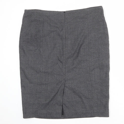 NEXT Womens Grey Polyester Straight & Pencil Skirt Size 14 Zip