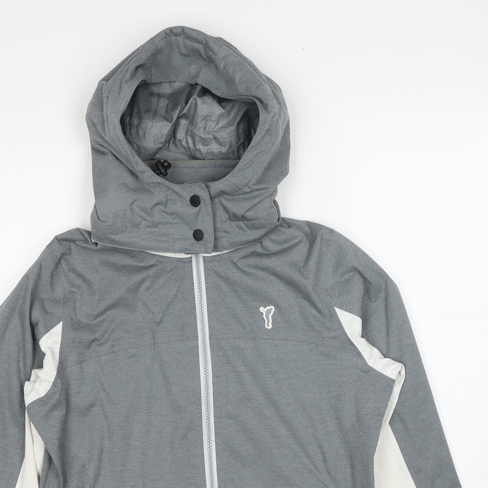 GOLFINO Womens Grey Rain Coat Coat Size 10 Zip - Golfing