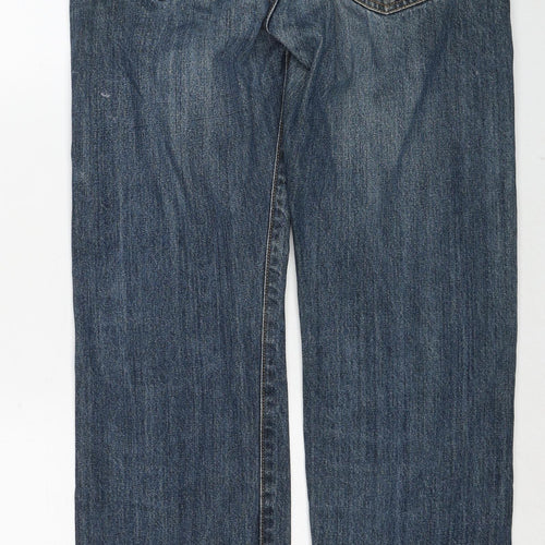 Levi's Mens Blue Cotton Straight Jeans Size 32 in L32 in Regular Button