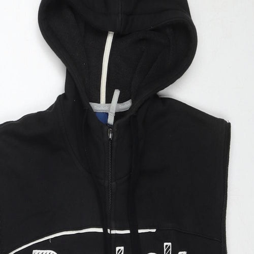 Reebok Mens Black Cotton Full Zip Hoodie Size M