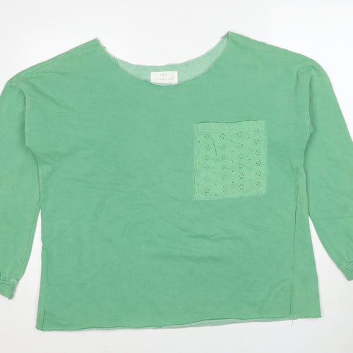 NEXT Womens Green Cotton Pullover Sweatshirt Size L Pullover