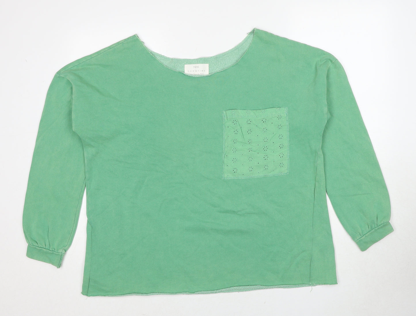 NEXT Womens Green Cotton Pullover Sweatshirt Size L Pullover