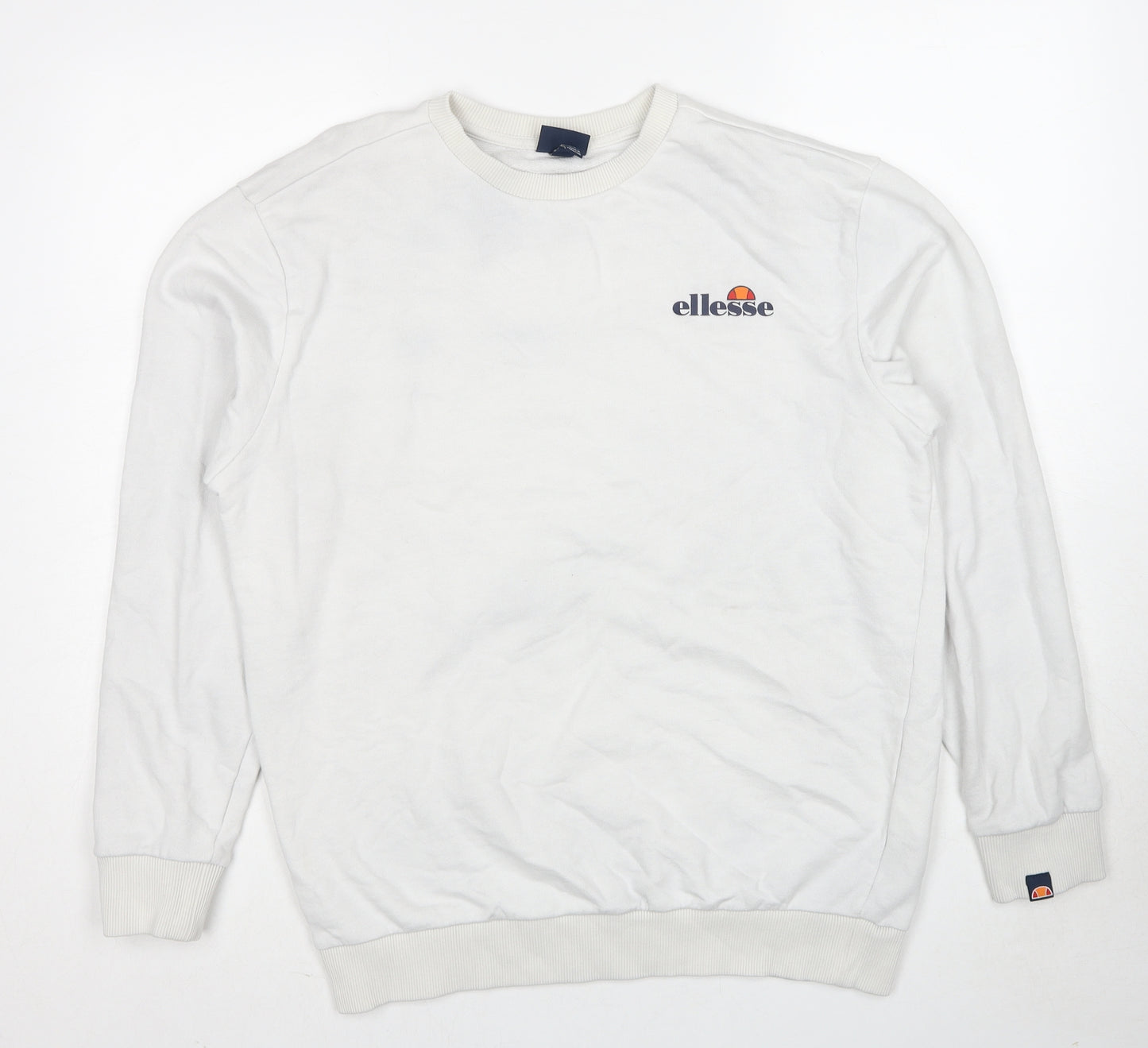 ellesse Mens White Cotton Pullover Sweatshirt Size L