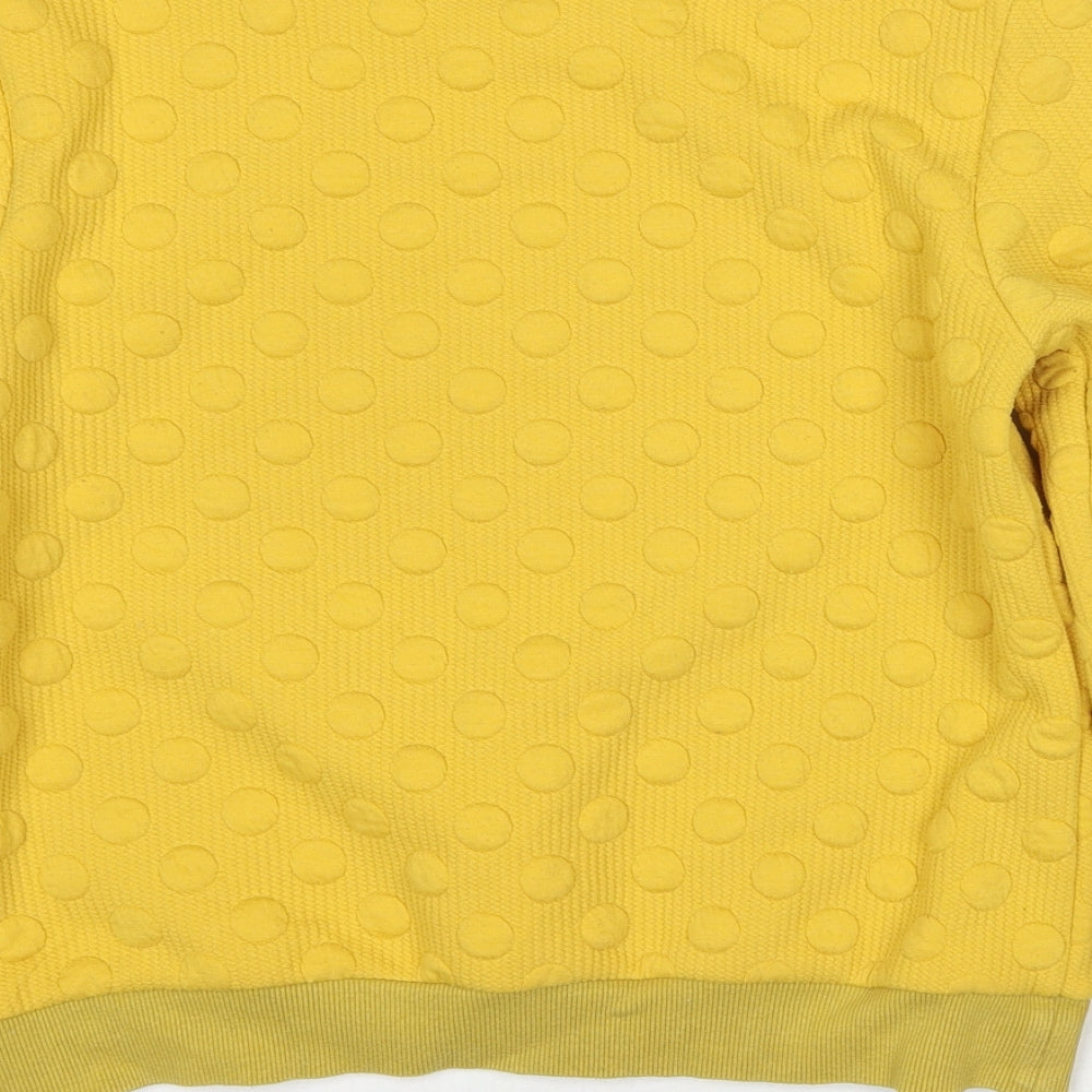 Louche Womens Yellow Polka Dot Polyester Pullover Sweatshirt Size 8 Pullover
