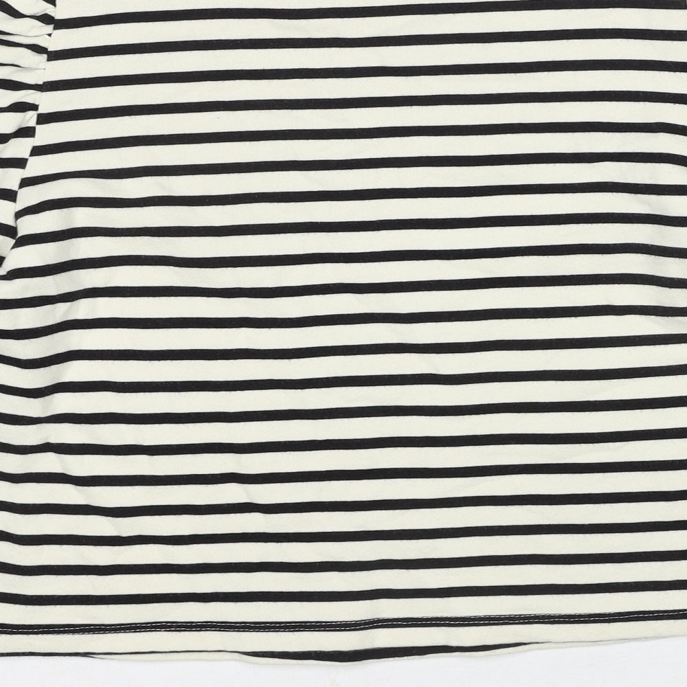 Zara Womens Black Striped Cotton Pullover Sweatshirt Size M Pullover