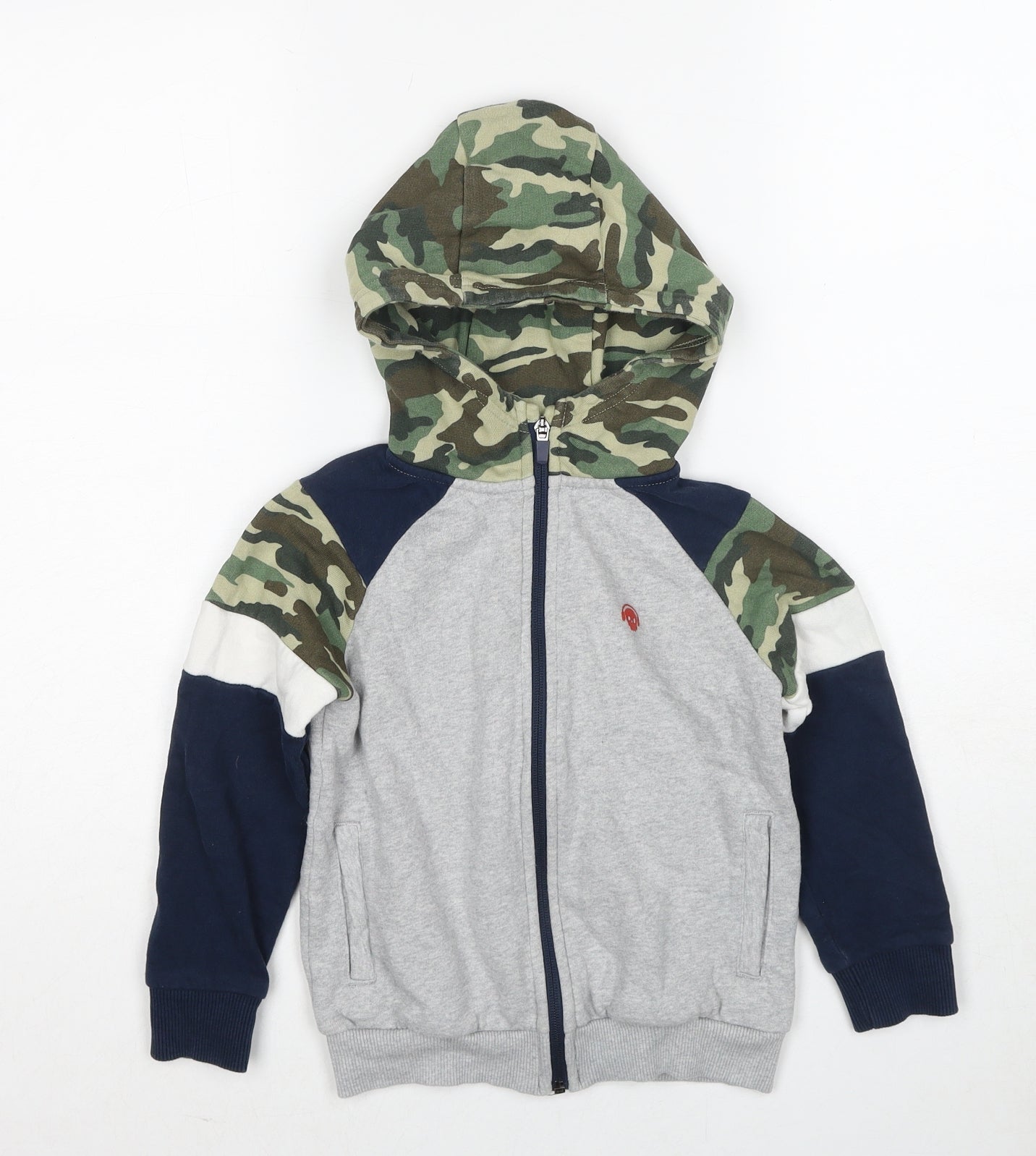 NEXT Boys Multicoloured Camouflage Cotton Full Zip Hoodie Size 6 Years Zip