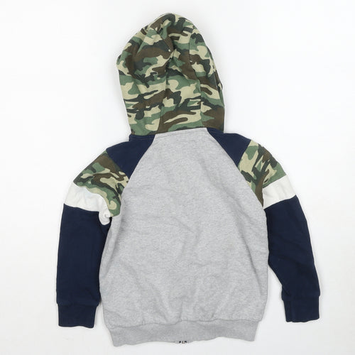 NEXT Boys Multicoloured Camouflage Cotton Full Zip Hoodie Size 6 Years Zip