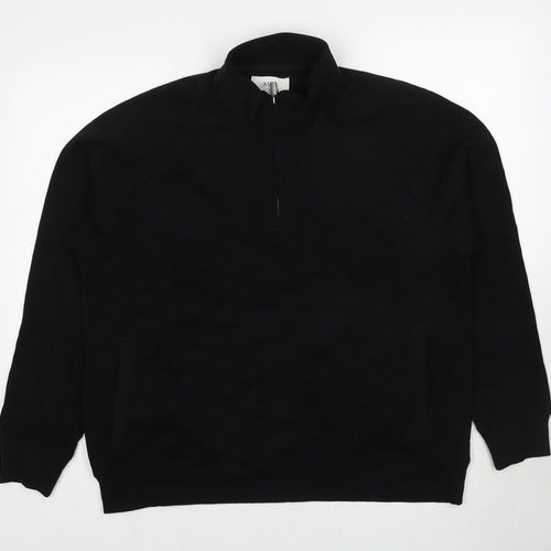 Marks and Spencer Mens Black Cotton Pullover Sweatshirt Size XL