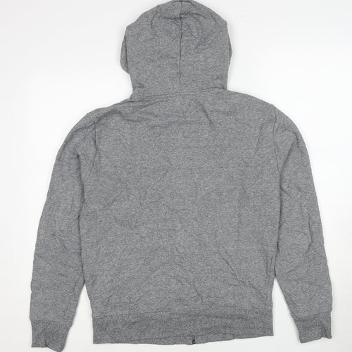 Marks and Spencer Mens Grey Cotton Full Zip Hoodie Size S