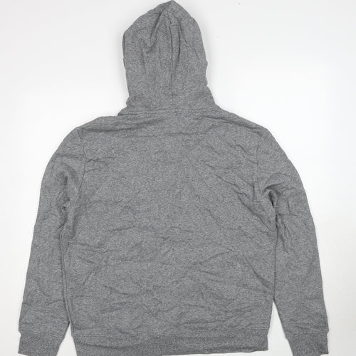 Marks and Spencer Mens Grey Cotton Full Zip Hoodie Size L