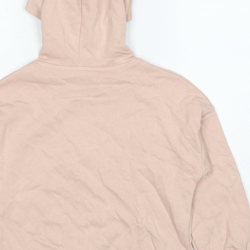 Marks and Spencer Girls Pink Cotton Pullover Hoodie Size 8-9 Years Pullover