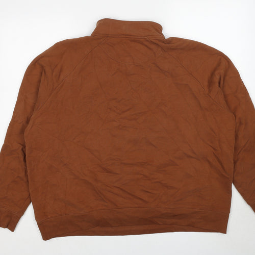 Marks and Spencer Mens Brown Polyester Henley Sweatshirt Size 2XL
