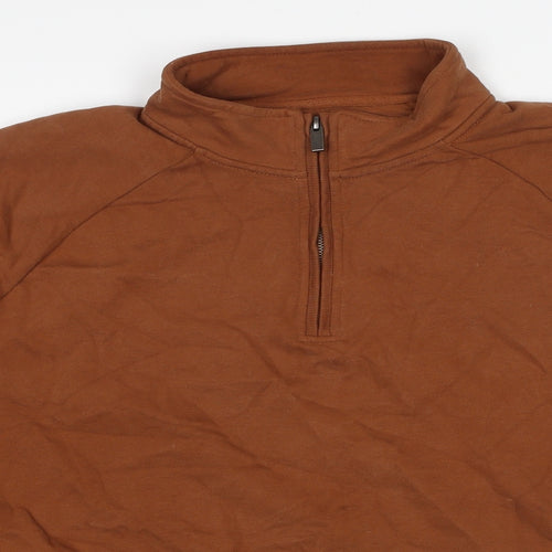 Marks and Spencer Mens Brown Polyester Henley Sweatshirt Size 2XL
