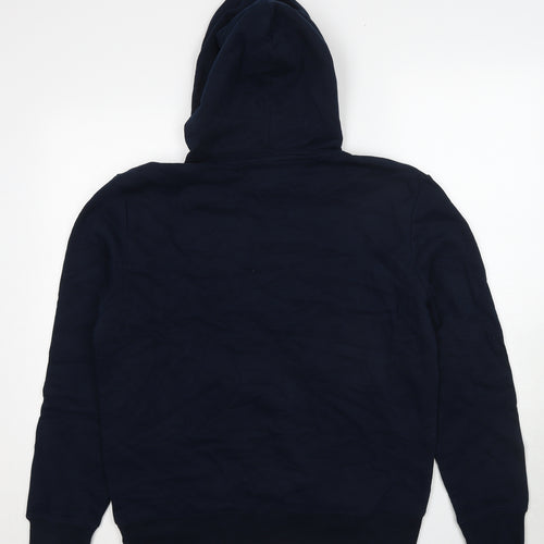 Marks and Spencer Mens Blue Cotton Pullover Hoodie Size M