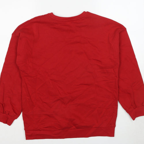 Marks and Spencer Girls Red Cotton Pullover Sweatshirt Size 13-14 Years Pullover