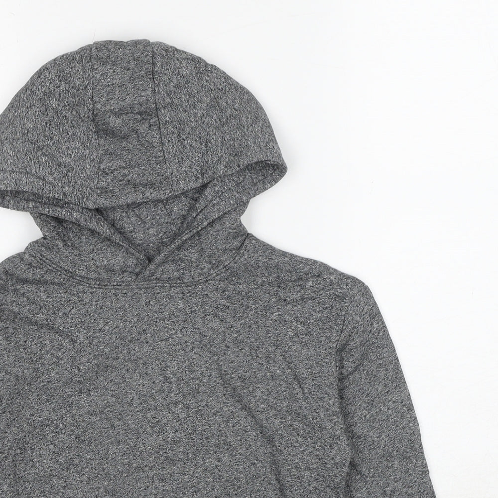 Marks and Spencer Boys Grey Cotton Pullover Hoodie Size 6-7 Years Pullover