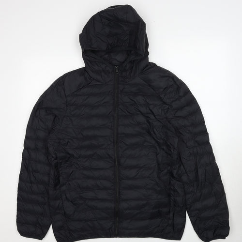 Marks and Spencer Mens Black Quilted Jacket Size L Zip