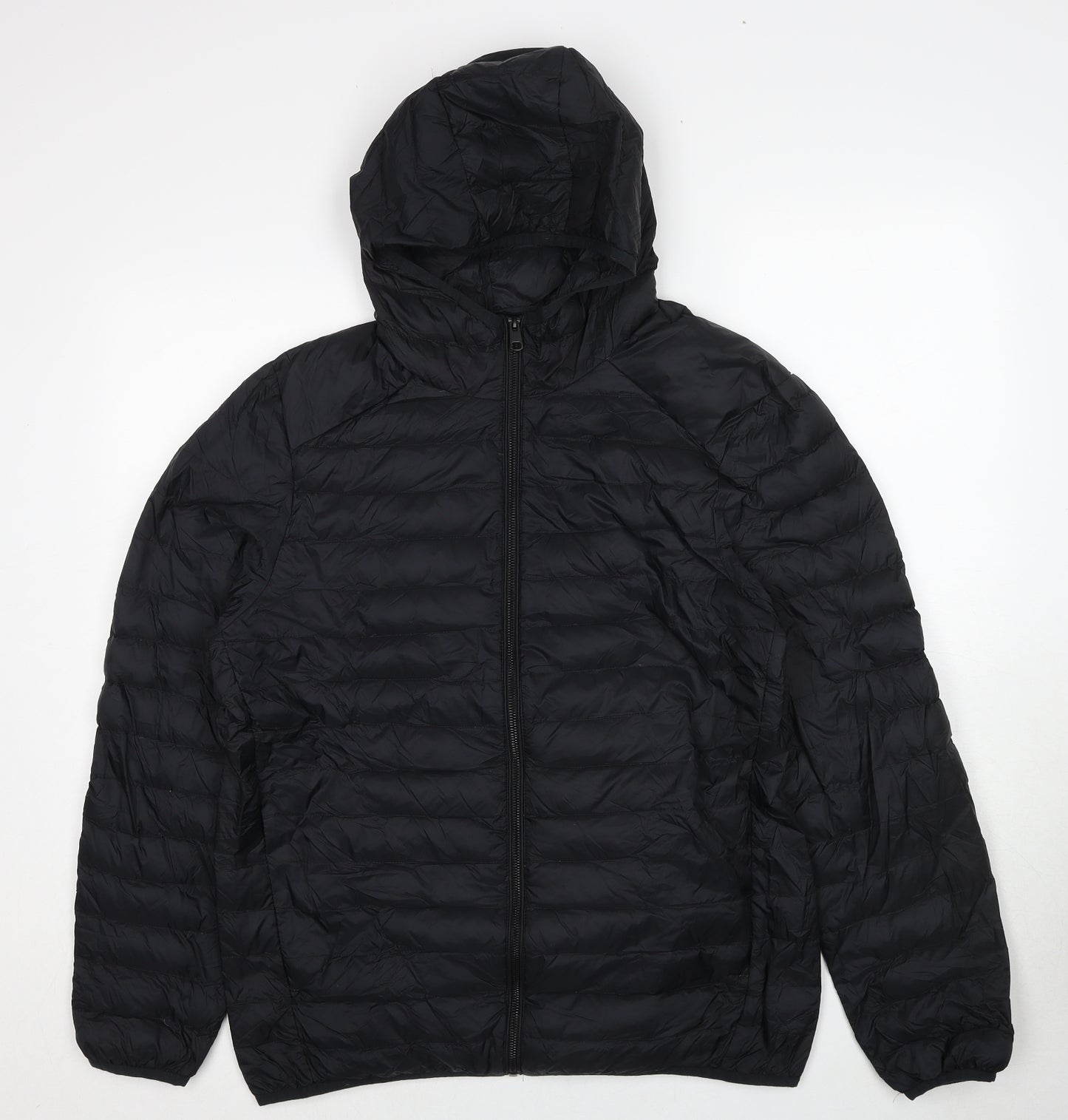 Marks and Spencer Mens Black Quilted Jacket Size L Zip