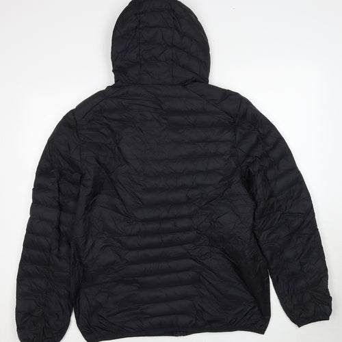 Marks and Spencer Mens Black Quilted Jacket Size L Zip