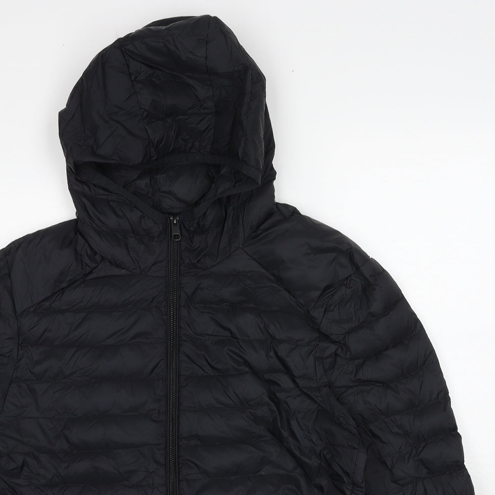 Marks and Spencer Mens Black Quilted Jacket Size L Zip