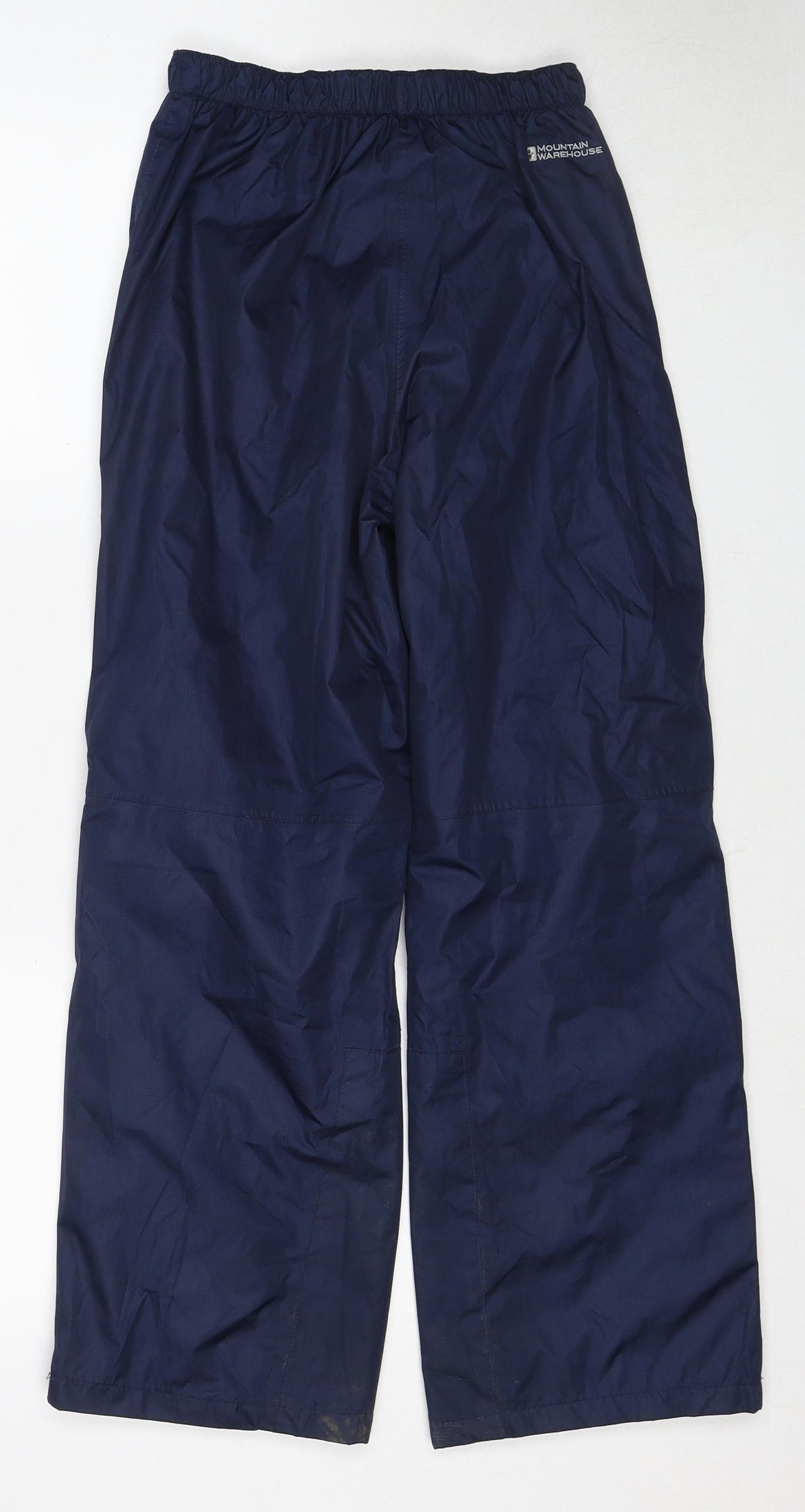 Mountain Warehouse Boys Blue Polyester Rain Trousers Trousers Size 11-12 Years Regular Pullover