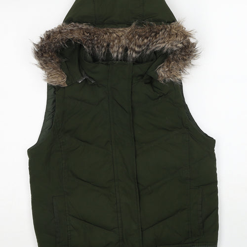 Gap Womens Green Parka Waistcoat Size XS Zip