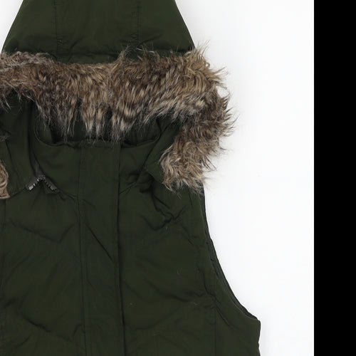 Gap Womens Green Parka Waistcoat Size XS Zip