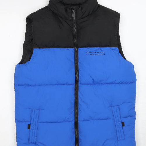 New Look Boys Blue Colourblock Gilet Jacket Size 14-15 Years Zip