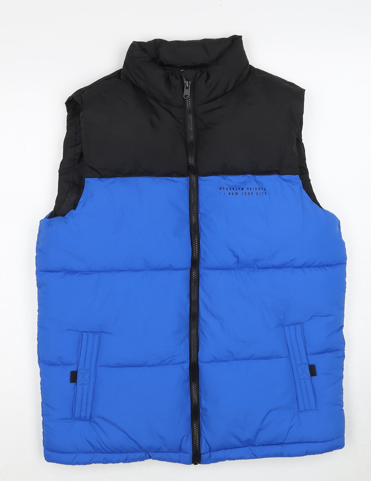 New Look Boys Blue Colourblock Gilet Jacket Size 14-15 Years Zip