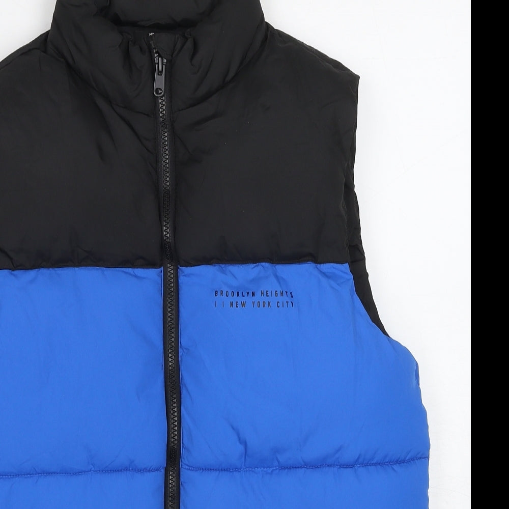 New Look Boys Blue Colourblock Gilet Jacket Size 14-15 Years Zip