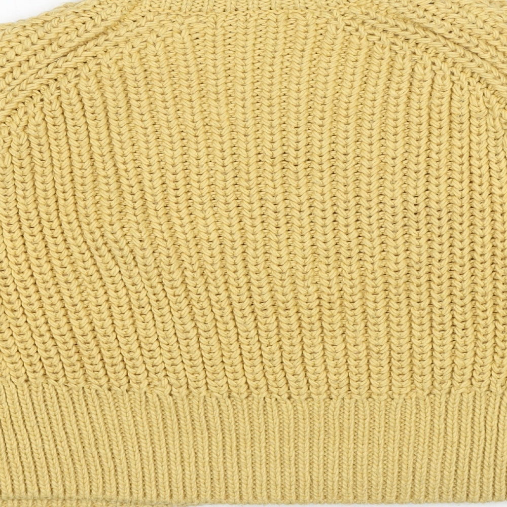H&M Womens Yellow Mock Neck Polyester Pullover Jumper Size M