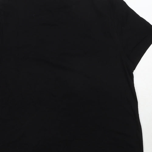 River Island Womens Black Cotton Basic T-Shirt Size 12 Round Neck