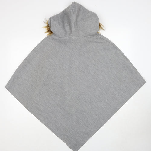 Izabel Womens Grey Jacket Poncho Size M Zip