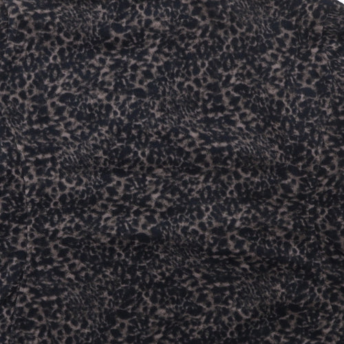 GOODMOVE Womens Black Animal Print Jacket Size 20 Zip - Leopard Pattern