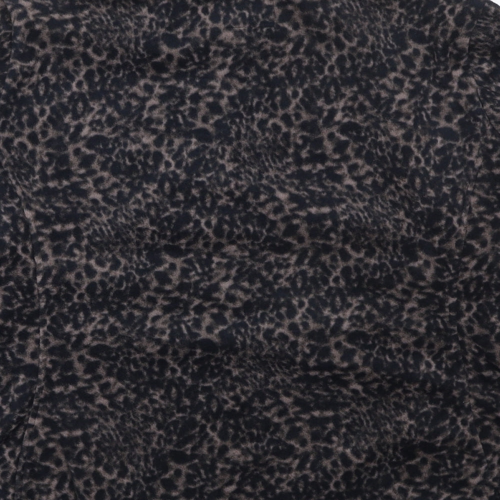 GOODMOVE Womens Black Animal Print Jacket Size 20 Zip - Leopard Pattern