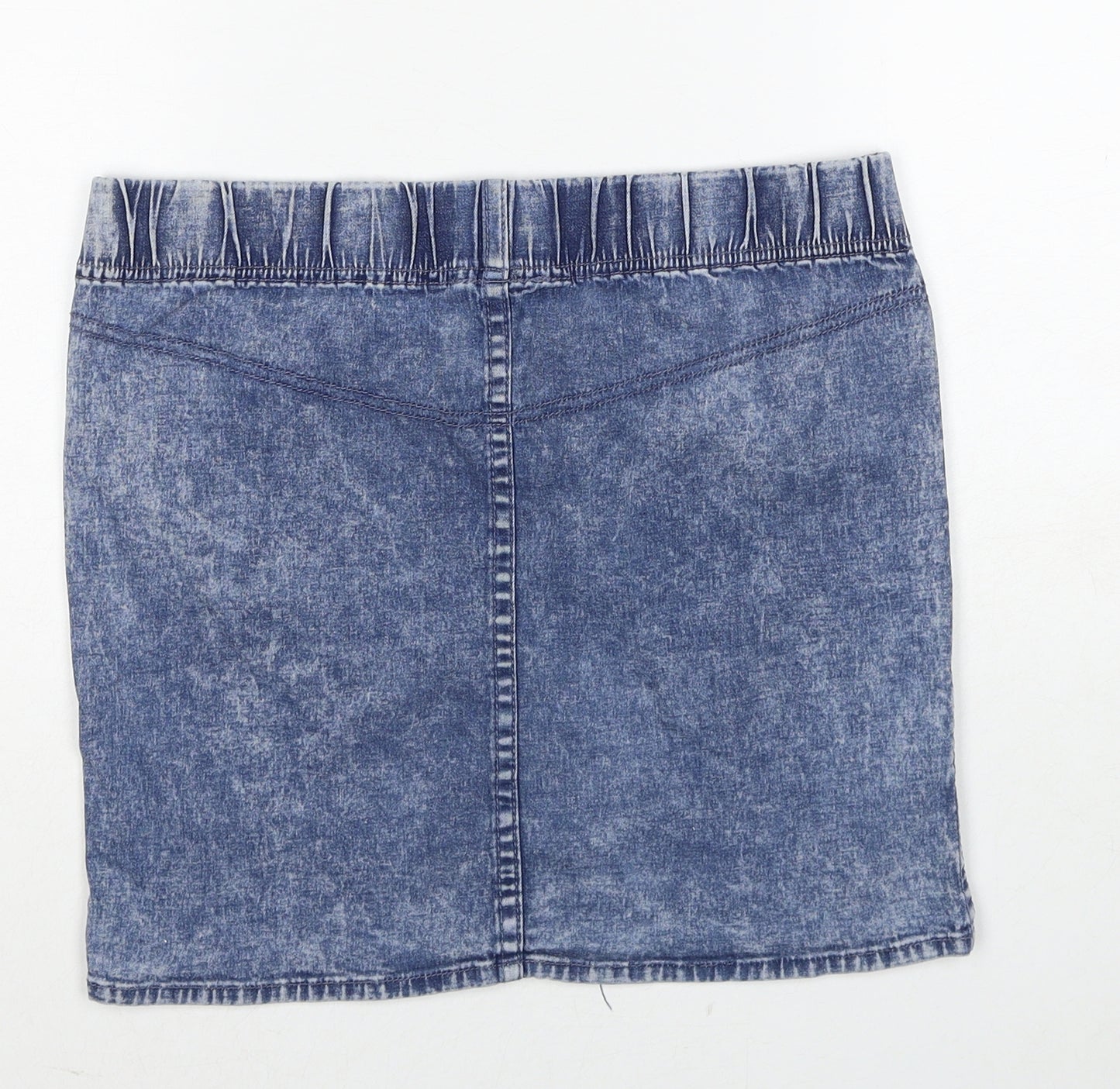 H&M Womens Blue Cotton A-Line Skirt Size 14