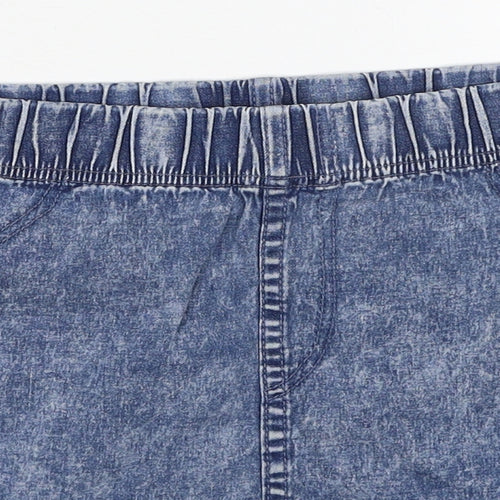H&M Womens Blue Cotton A-Line Skirt Size 14
