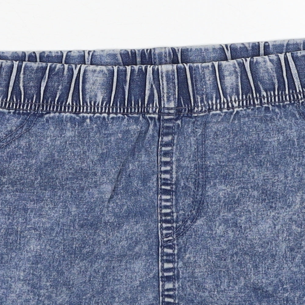 H&M Womens Blue Cotton A-Line Skirt Size 14
