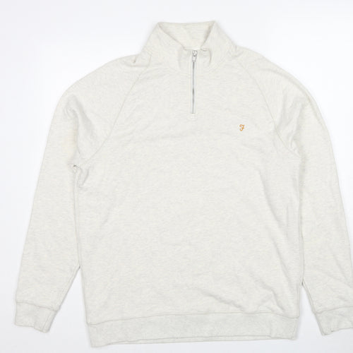 Farah Mens Ivory Cotton Pullover Sweatshirt Size XL