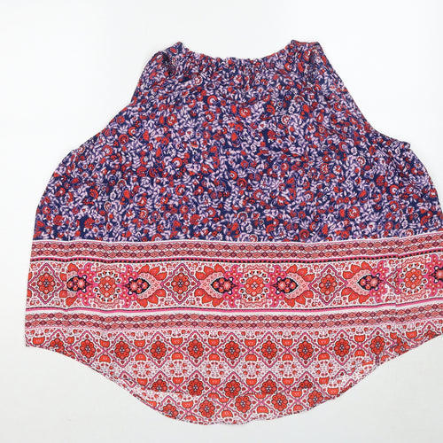 Gap Womens Multicoloured Geometric Polyester Basic Tank Size S Round Neck