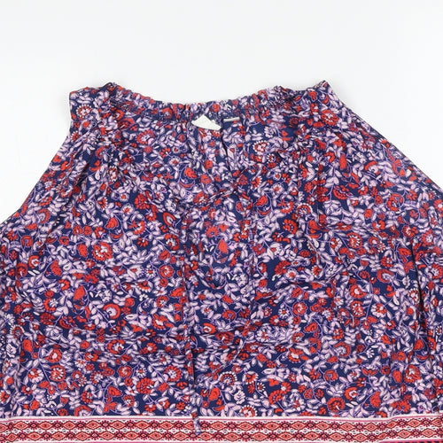 Gap Womens Multicoloured Geometric Polyester Basic Tank Size S Round Neck