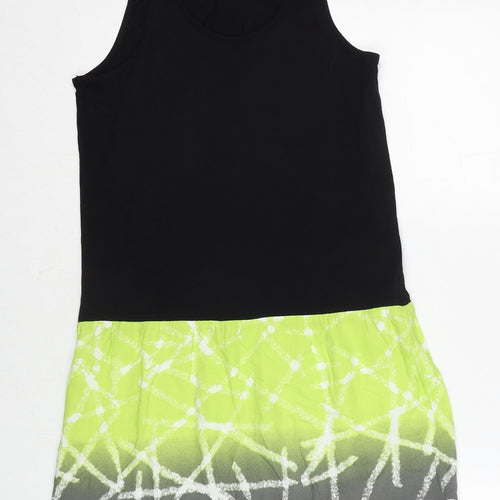 Miss Captain Womens Multicoloured Geometric Viscose Tank Dress Size 10 Round Neck Pullover